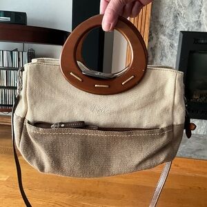 Relic linen bag with wooden handles